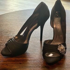 Guess Dress Pumps/Heels - Peep-Toe, Fabric w/Sparkly Starburst, 9.5, NWOT